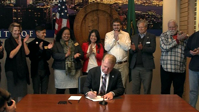 Mayor Ed Murray signs resolution regarding Stonewall Inn