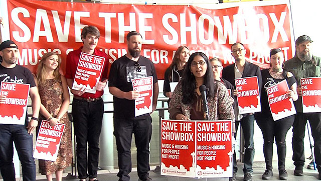 Rally to extend interim boundary of Pike Place Market Historical District to include Showbox Theater
