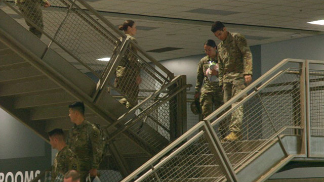 U.S. Army setting up a field hospital at CenturyLink Field Events Center