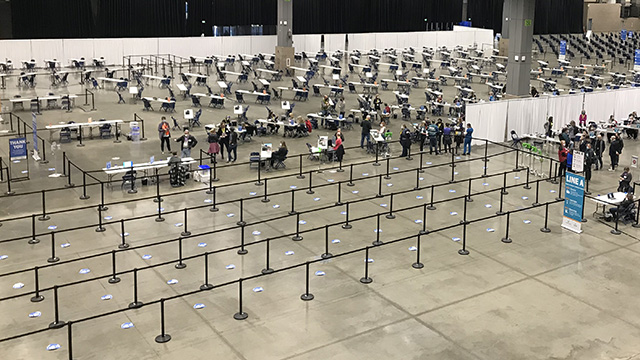 Mayor, Governor & others announce opening of mass vaccination site