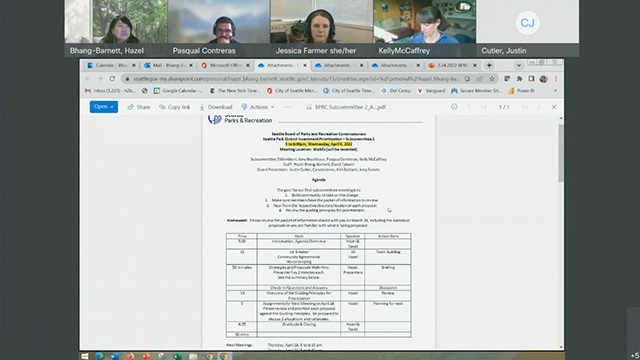 Board of Parks and Recreation Commissioners Sub 2, Mtg 1, 4/6/22