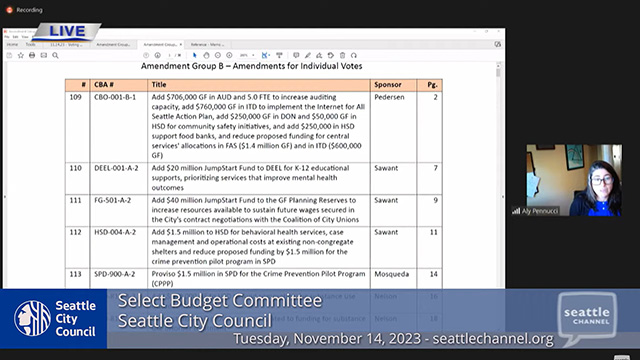 Select Budget Committee 11/14/23 Session II