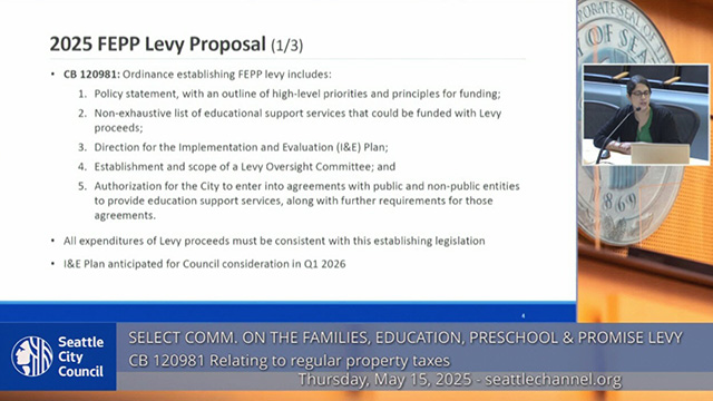 Select Committee on the Families, Education, Preschool, and Promise (FEPP) Levy 5-15-2025