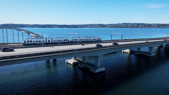 A world-first rail ride now floats across Lake Washington